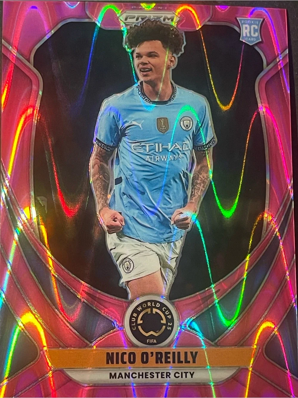 Pink Raywave 2025 Club World Cup Nico O'Reilly Man City Rookie Card 020/299